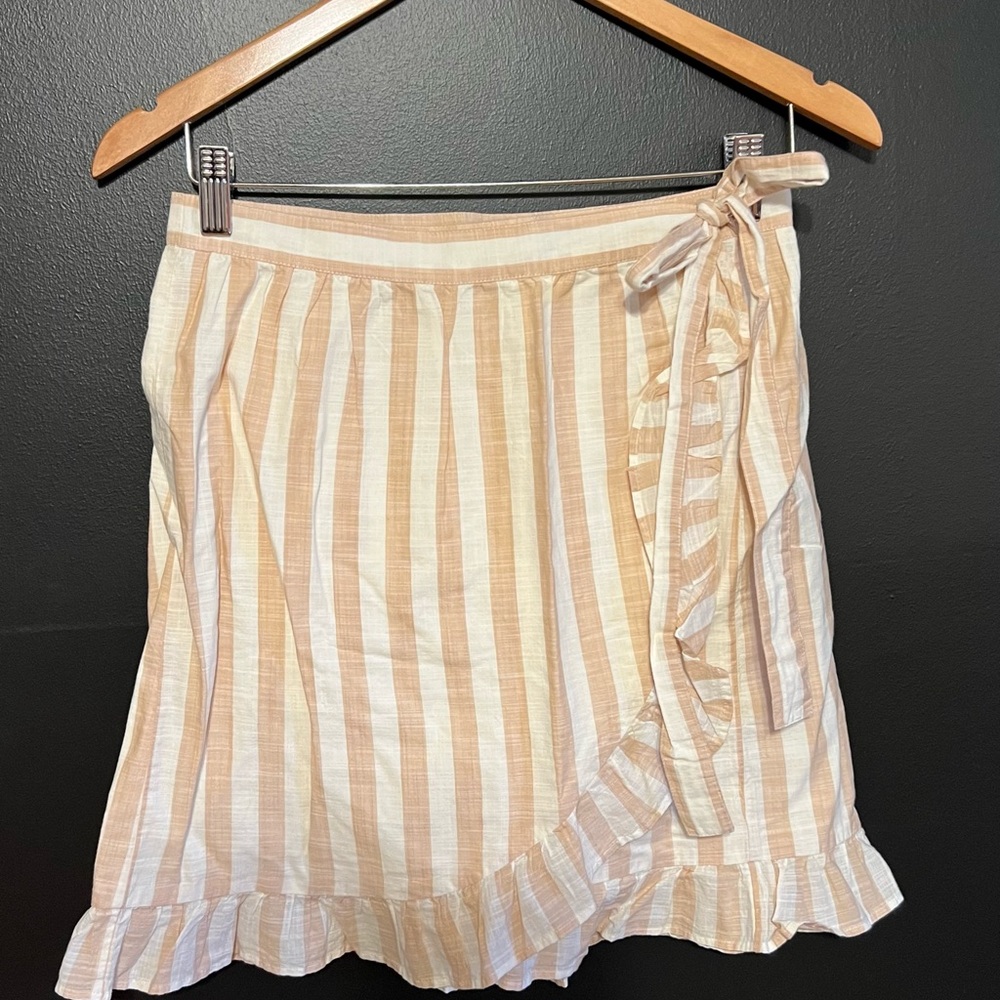 J. Crew Striped Ruffle Skirt